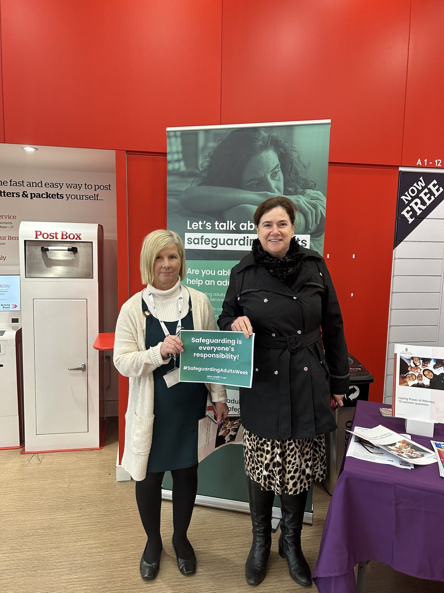 healthsguardJsy's tweet photo. Day 2 Adult Safeguarding Week 🇯🇪 thank you so much to @jsypost for being great hosts! Lots of information given out re Financial Abuse / Fraud #adultsafeguardingweek #HCS #partnershipworking @VibertsLawyers @GovJsyHCS #JDAS #HCS24 @MariusPat @jessiem11898218 @AndyW606 @JerseySPB https://t.co/pefU3zfobn