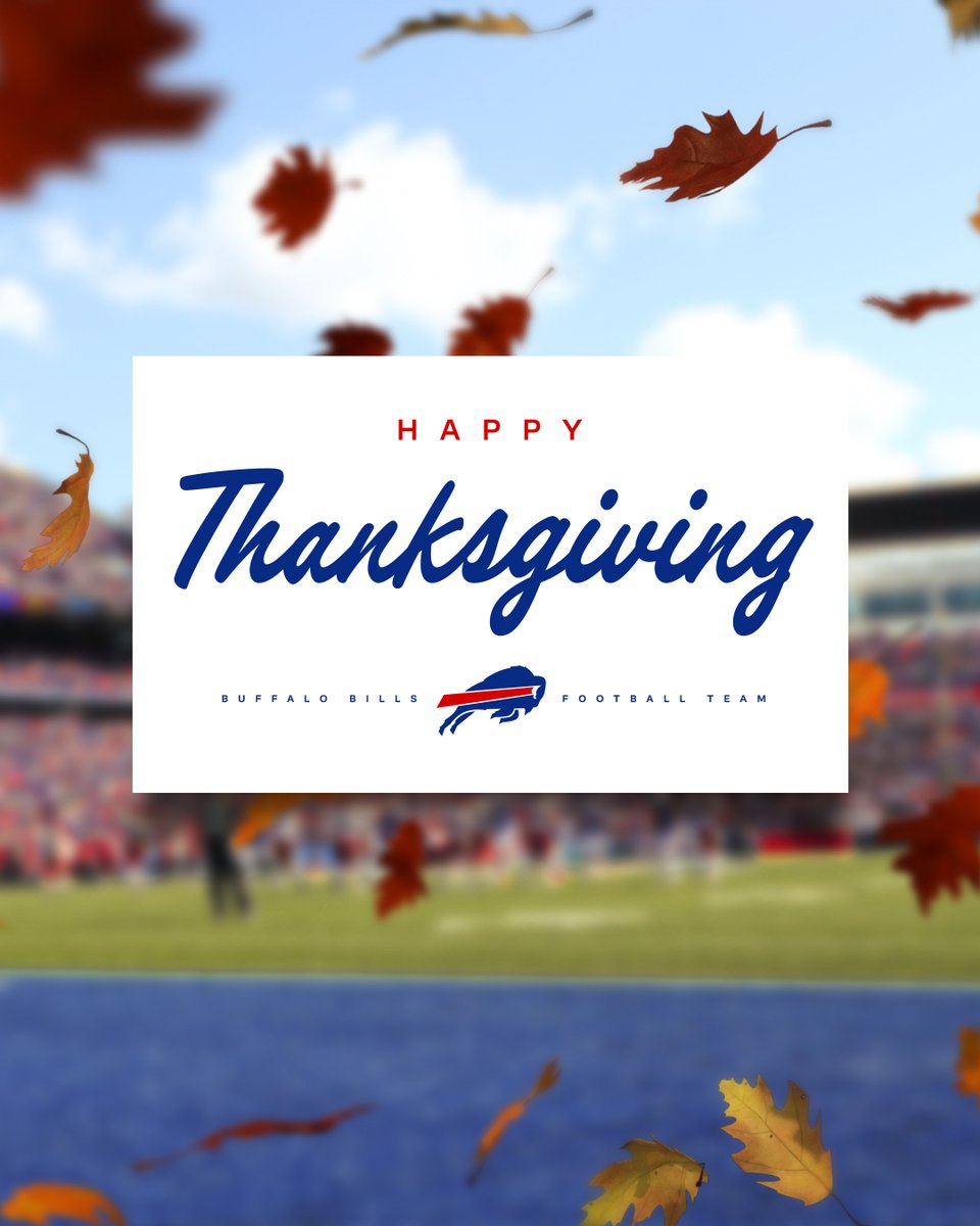 BuffaloBills's tweet photo. HAPPY THANKSGIVING! 🦃

#GoBills | #BillsMafia https://t.co/hhxdJlJYpS