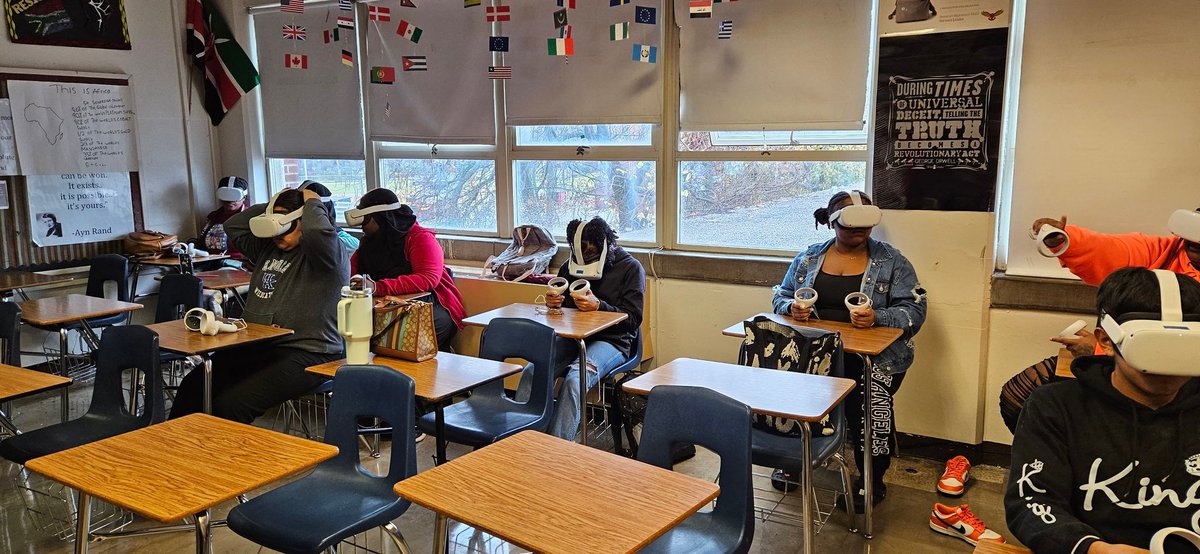 Several <a href="/Seneca_High/">Seneca High School</a> scholars got a chance to see Rome and Venice in Mrs. Romanowski room today.  They used <a href="/engage_xr/">ENGAGE XR Holdings PLC</a> and the Quest 2 to visit in VR! #senecasoars #jcpsdigin