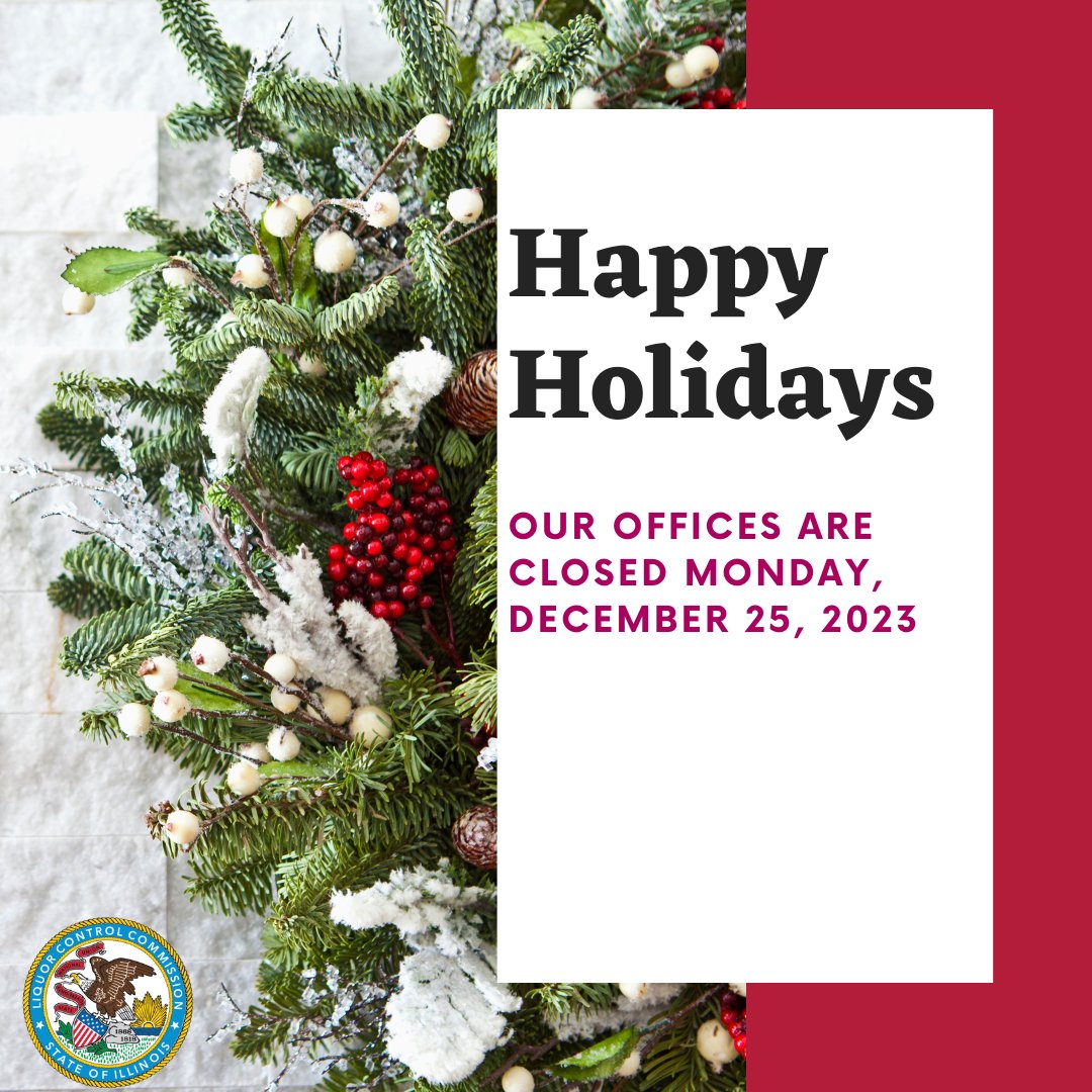 The ILCC offices will be closed December 25, 2023. You can plan ahead and schedule your next ILCC visit on our website.