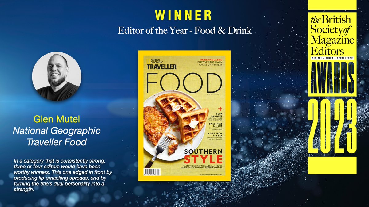 BSME (@bsmeinfo) on Twitter photo And the winner for the Editor of the Year - Food & Drink Award is Glen Mutel <a href="/NatGeoTravelUK/">National Geographic Traveller (UK)</a> ! And the winner for the Editor of the Year - Food & Drink Award is Glen Mutel <a href="/NatGeoTravelUK/">National Geographic Traveller (UK)</a> !