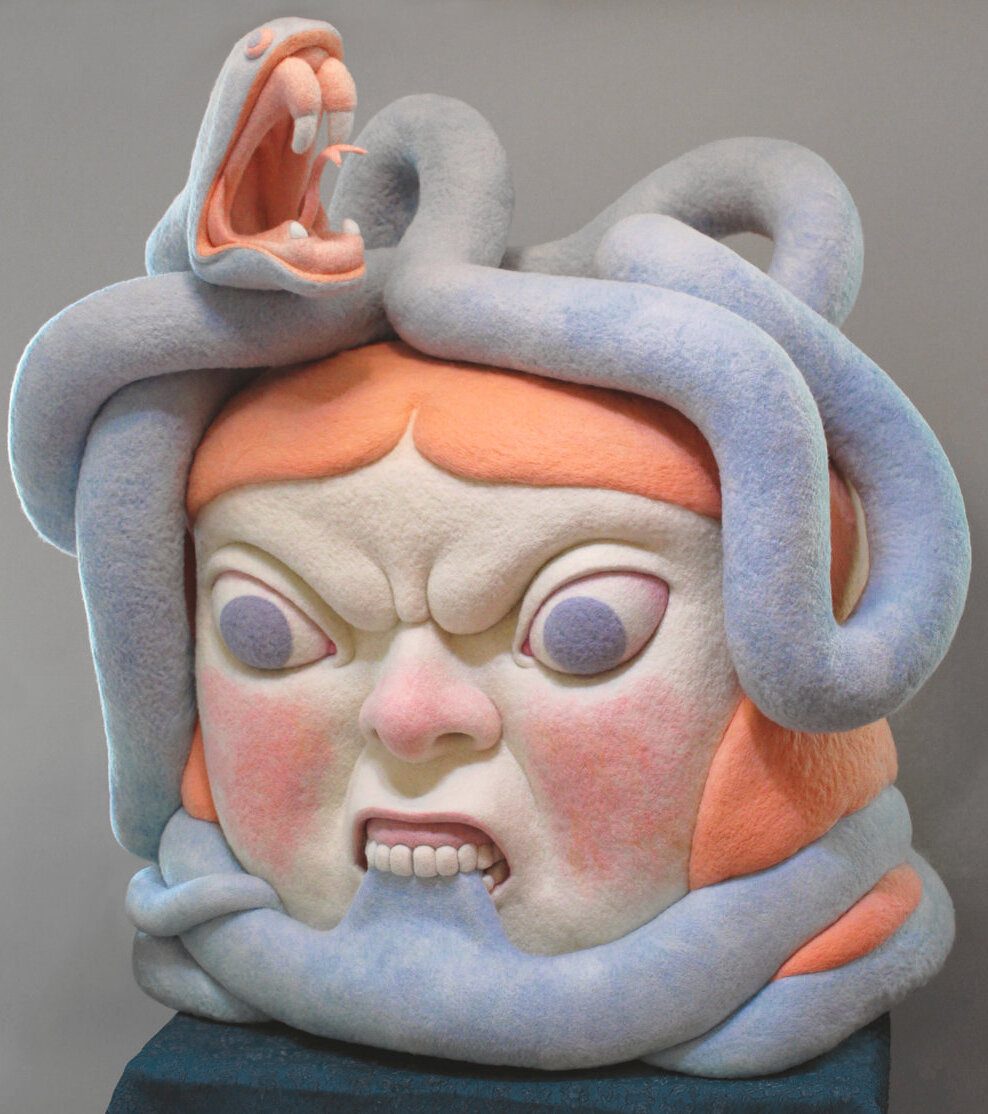 Sophia Battles the Snake 🐍⚔️ felt sculpture by Paolo✨