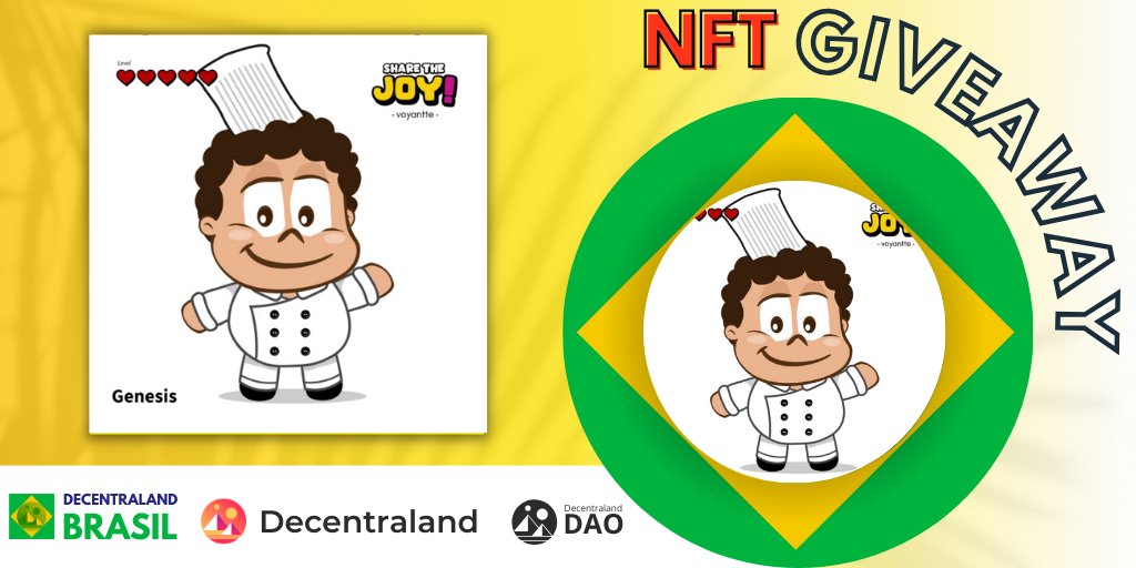 🎁#giveaway 

🏆1 winner - NFT Share the Joy

To participate:

1⃣ Follow <a href="/DCL_Brasil/">DecentralandBrasil</a> <a href="/SharetheJoy_NFT/">Share the Joy</a>
2⃣ Like and Retweet
3⃣ Tag 3 friends + Wallet

⏰ 72 Hrs

#decentralandbrasil #NFT #metaverse #NFTGiveaways
<a href="/decentraland/">Decentraland</a> <a href="/DecentralandDAO/">Decentraland DAO</a>