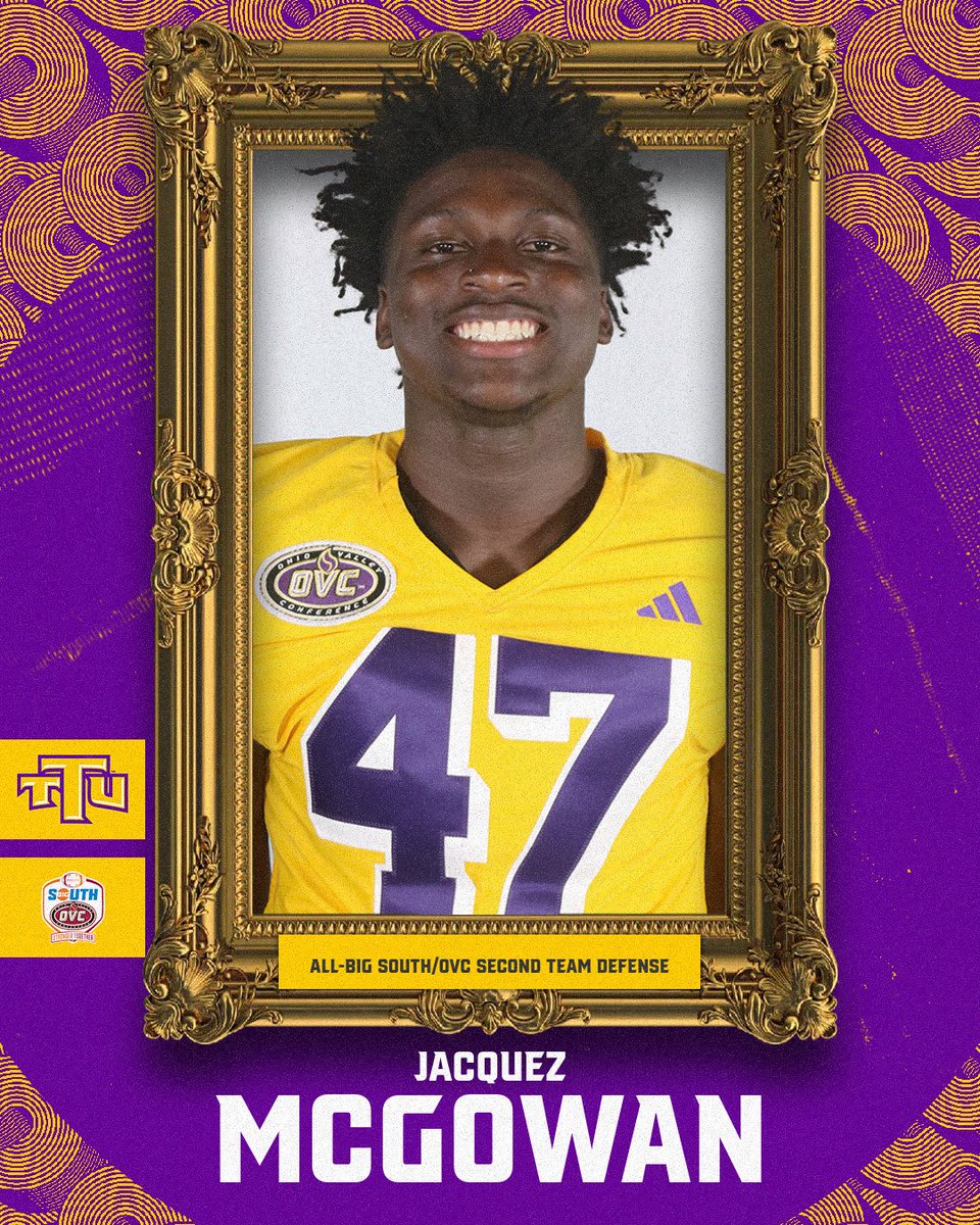 TNTechFootball's tweet photo. Congratulations to Jacquez McGowan, Aaron Swafford and Hudson Tucker to their selections to the All-Big South/OVC second-team defensive team! #WingsUp https://t.co/4ItvCqjgK6