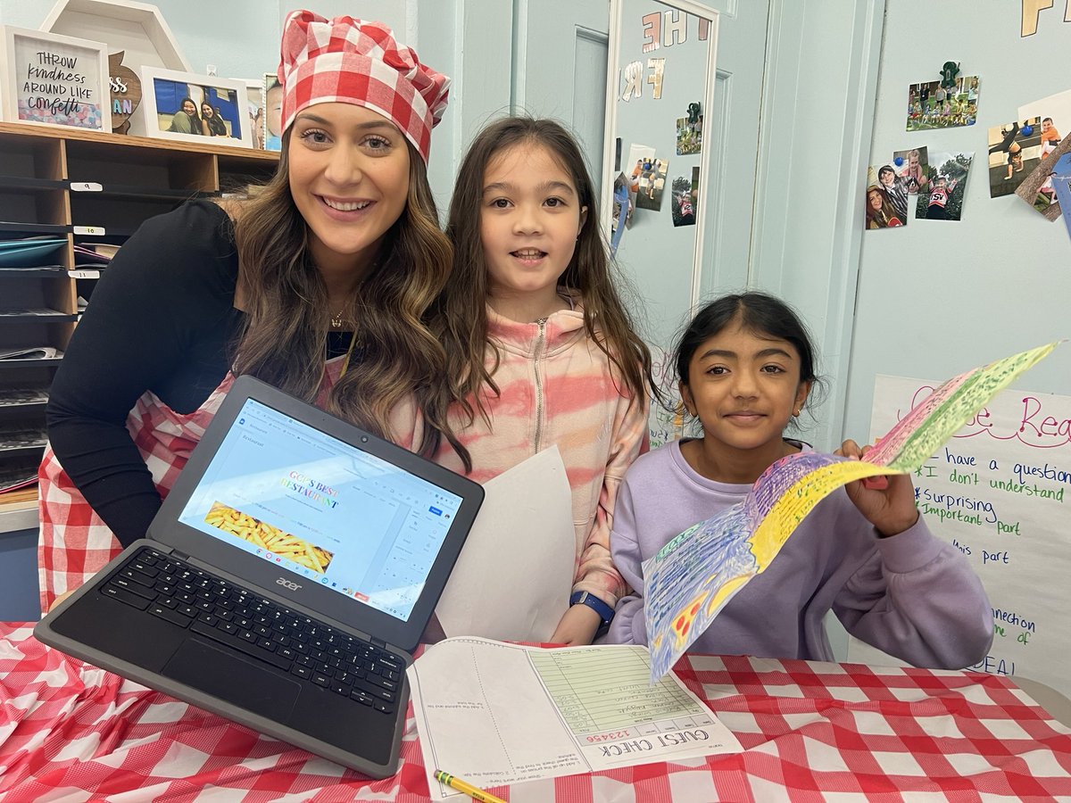 #5GGCP collaborated with @maggieollenedu once again to create our very own restaurants! Mathematicians created their very own concept of a restaurant, menu, and even a website ! Ss then used their math skills to ➕,➖, & ✖️decimals! 👩‍🍳🤩🧾#proud2bnhpgcp @NHPGCP @GCPelementary