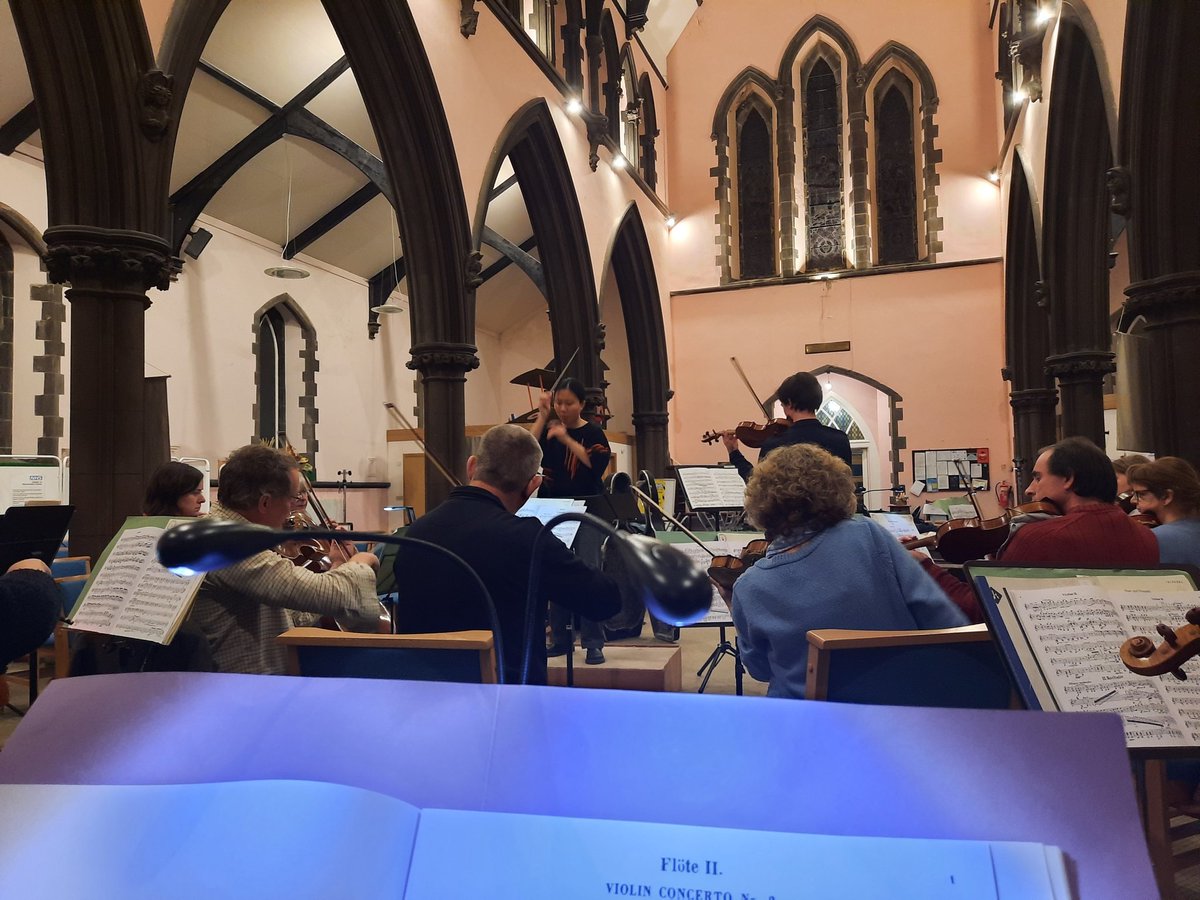 COCOrchestra's tweet photo. We are rehearsing with our soloist Paul Docherty for Saturday's concert. 

We are promised a stunning performance  of Bruch's violin concerto no. 2 if tonight's run through is anything to go by!

Peggy Wu from @RCSconducting will be conducting. https://t.co/8HVoMvxBAZ