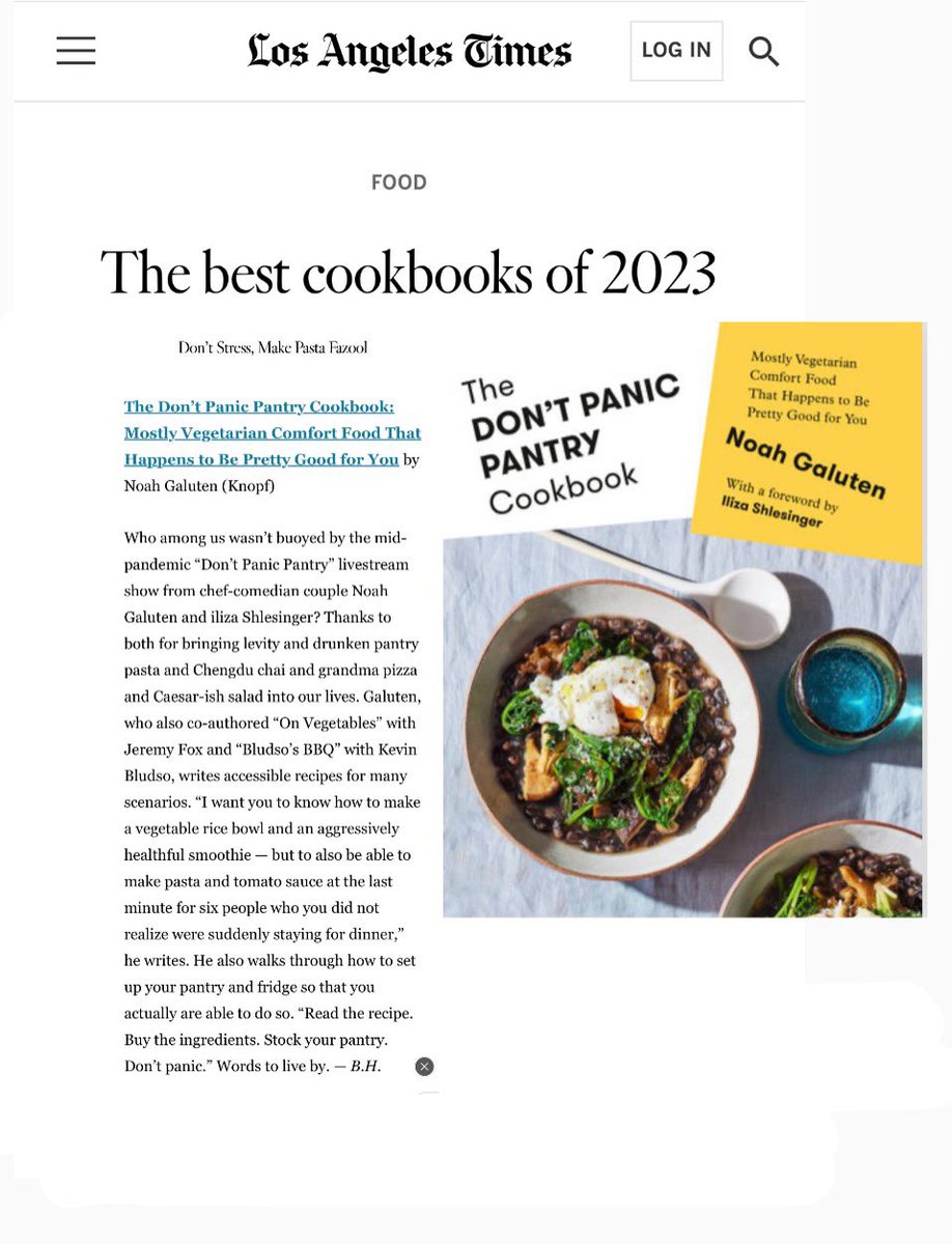 Very excited to see The Don’t Panic Pantry Cookbook on the <a href="/latimesfood/">L.A. Times Food</a> Best Cookbooks of 2023 list!
