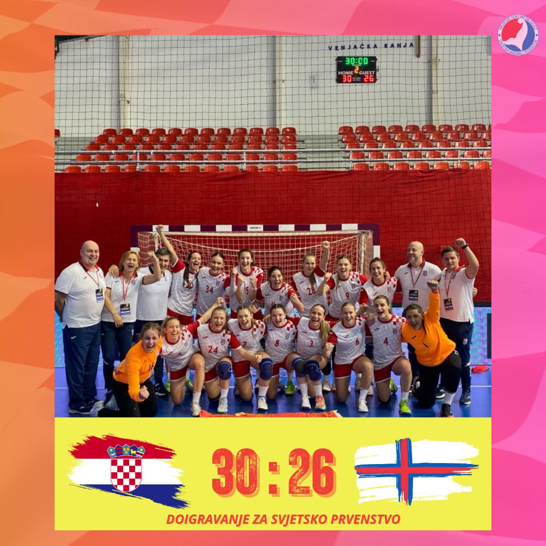 HRS_CHF's tweet photo. 🇭🇷 | 𝐉𝐮𝐧𝐢𝐨𝐫𝐤𝐞

💥 Fantastičan #crohandball početak dodatnih kvalifikacija na putu ka Svjetskom prvenstvu ✔️

🎯 Sara Marendić 11, Iva Bule 8; Lea Zetović 17 obrana 🤚🏼

U četvrtak, Hrvatska u 17:00h igra protiv Italije uz livestream na #ehftv 👀 https://t.co/ewlH5GD6L9
