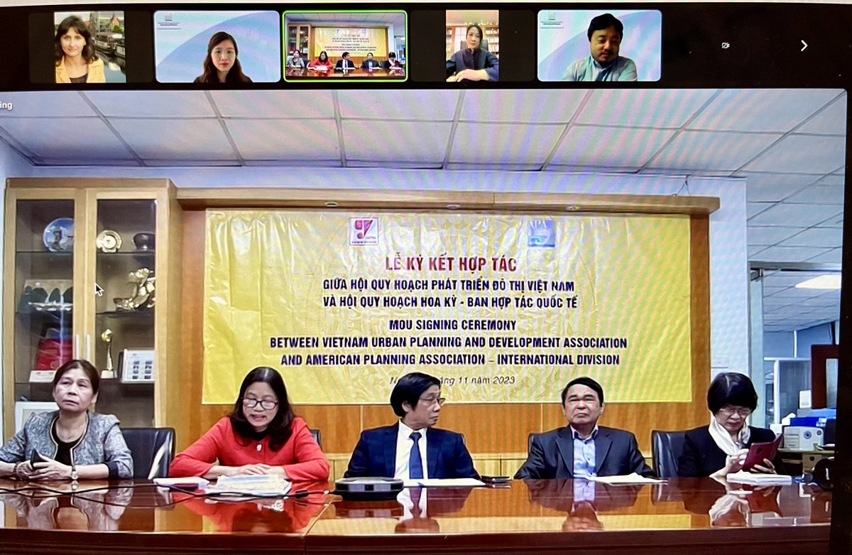 Bruce STIFTEL (@brucestiftel) on Twitter photo Memorandum of Understanding between Vietnam Planning and Development Association (VUPDA) & American Planning Association – International Division (APA-ID) signed 20 Nov '23. <a href="/IntlPlanning/">APA International Division</a> <a href="/APA_Planning/">American Planning Association</a> <a href="/MITdusp/">MIT Urban Planning @mitdusp.bsky.social</a> <a href="/Gala_Shine/">Gala 🇺🇦</a> Memorandum of Understanding between Vietnam Planning and Development Association (VUPDA) & American Planning Association – International Division (APA-ID) signed 20 Nov '23. <a href="/IntlPlanning/">APA International Division</a> <a href="/APA_Planning/">American Planning Association</a> <a href="/MITdusp/">MIT Urban Planning @mitdusp.bsky.social</a> <a href="/Gala_Shine/">Gala 🇺🇦</a>