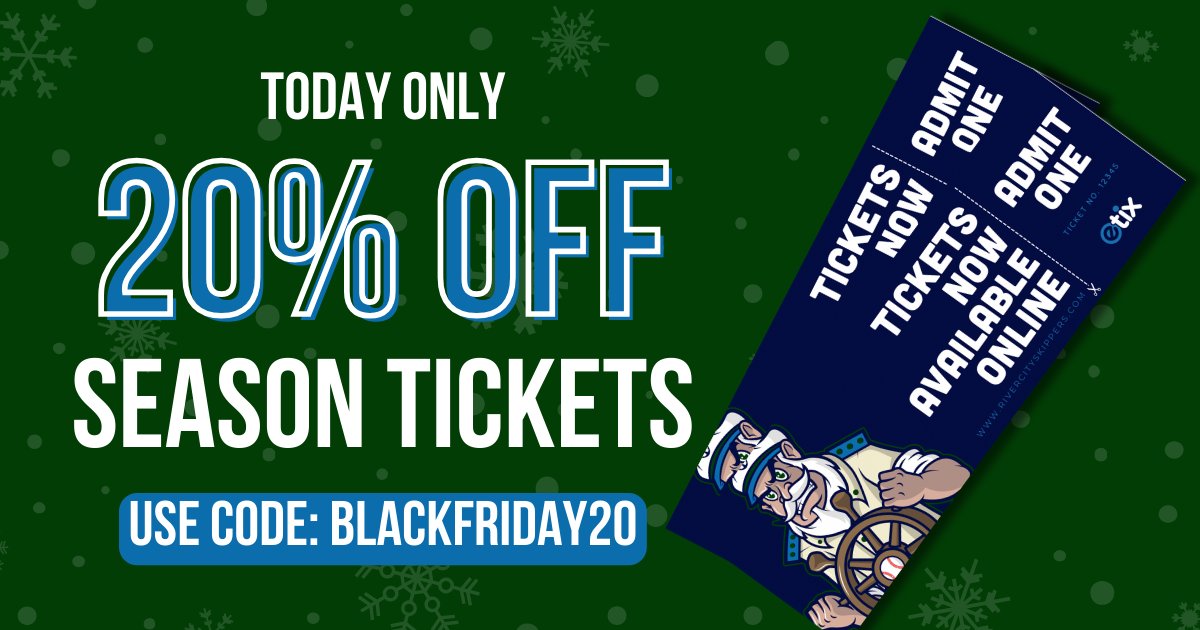 TODAY ONLY 🎁 Get 20% Off Season Tickets! Use code: BLACKFRIDAY20

Shop here: rivercityskippers.simpletix.com