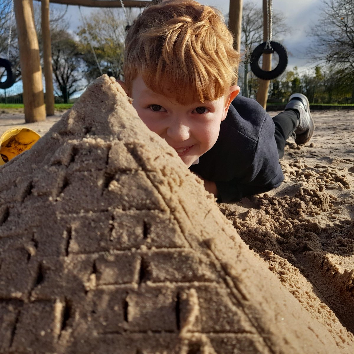 ACEPrimaryPlym's tweet photo. Egyptian pyramids 
Learning outside the classroom 
Learning through play.  #lovetoexplore #discoverthroughplay #aceschools1 
@tfutures https://t.co/eqmQUUzRJT