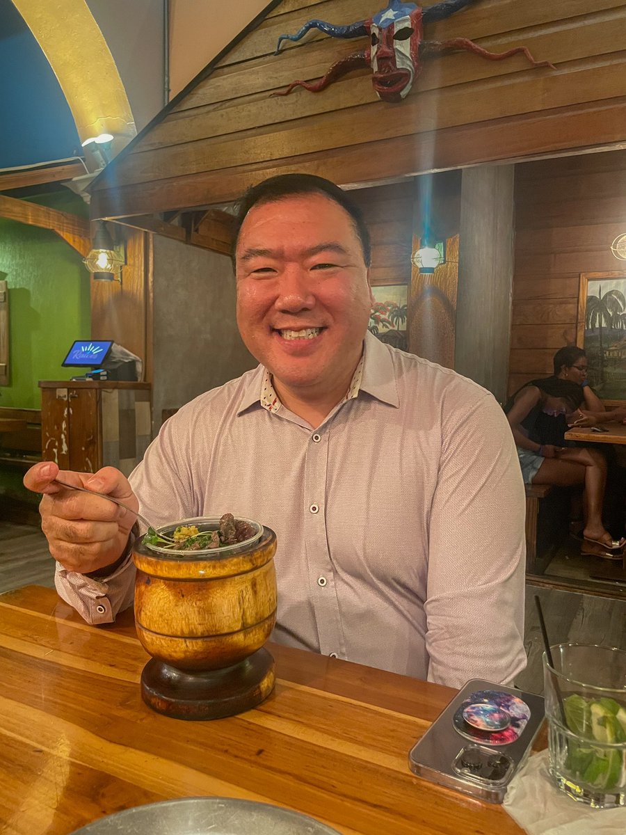 Feeling a little homesick today so I think it’s only right to share this gem on my phone of the time I took <a href="/TaniguchiMD/">Cullen Taniguchi, MD</a> to eat mofongo in Puerto Rico  earlier this year🇵🇷 #RememberingCT