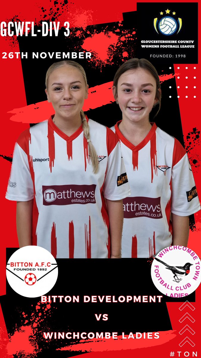 Bitton_Ladies's tweet photo. It’s 1st v 3rd as we welcome Winchcombe who have started the season in superb fashion.

🔴⚪️ Bitton Ladies Development 
🆚  @WinchcombeFc 
🏟 Bitton
🏆 League
🗓 26th Nov

🔴⚪️🔴⚪️ https://t.co/FHSKhxuECV