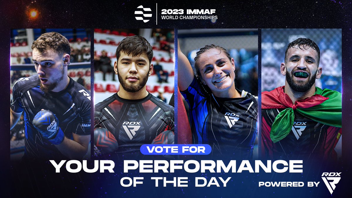 IMMAFed's tweet photo. Who will earn your vote for the #2023MMAWorlds #PerformanceOfTheDay?! π
The Round of 16 was FILLED with spectacular finishes! Vote now on our Instagram page π²
#IMMAFxRDX | #POTD https://t.co/Q0WlSiScjk