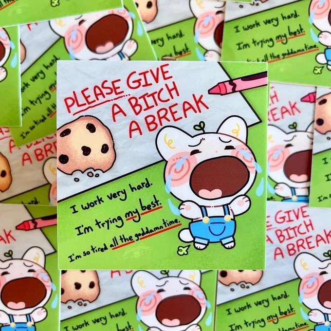 my best selling sticker is now back in stock!! 😳 