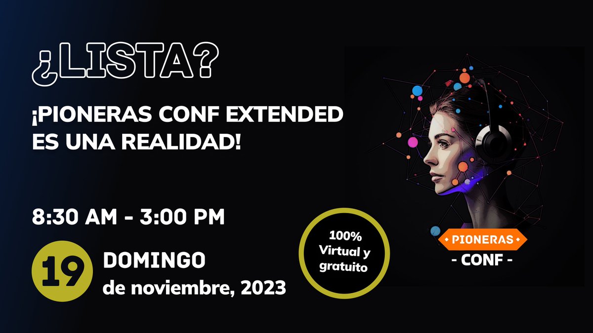 ¿Te perdiste la #PionerasConfExtended en vivo? No te preocupes, todas las charlas quedaron grabadas en nuestro canal de YouTube y las puedes ver todas acá: youtube.com/watch?v=CRkwt5…

Sigue este hilo para ver todas las charlas que tuvimos🧵👇