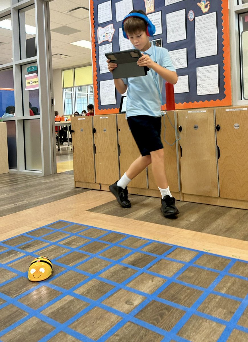 BISHouston's tweet photo. Bringing the learning to life with world-class technology-enabled learning.  Igniting our imagination with #Year6 programming Beebots in maths, investigating position and direction using co-ordinates! #BISHouston #createyourfuture @leswatson82 https://t.co/JUHDK4YfAN