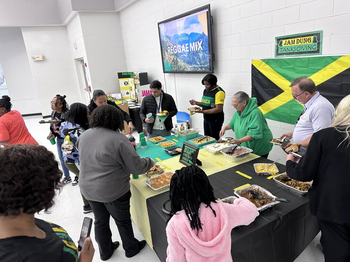 StemEarly's tweet photo. What a great way to celebrate camaraderie with your school family by sharing a Thanksgiving meal together, a Jamaican Thanksgiving meal. Thank you to all our dear teachers from Jamaica for being such amazing hosts! #ThisIsSTEM #thisisOURschool https://t.co/lcToHEmGd3