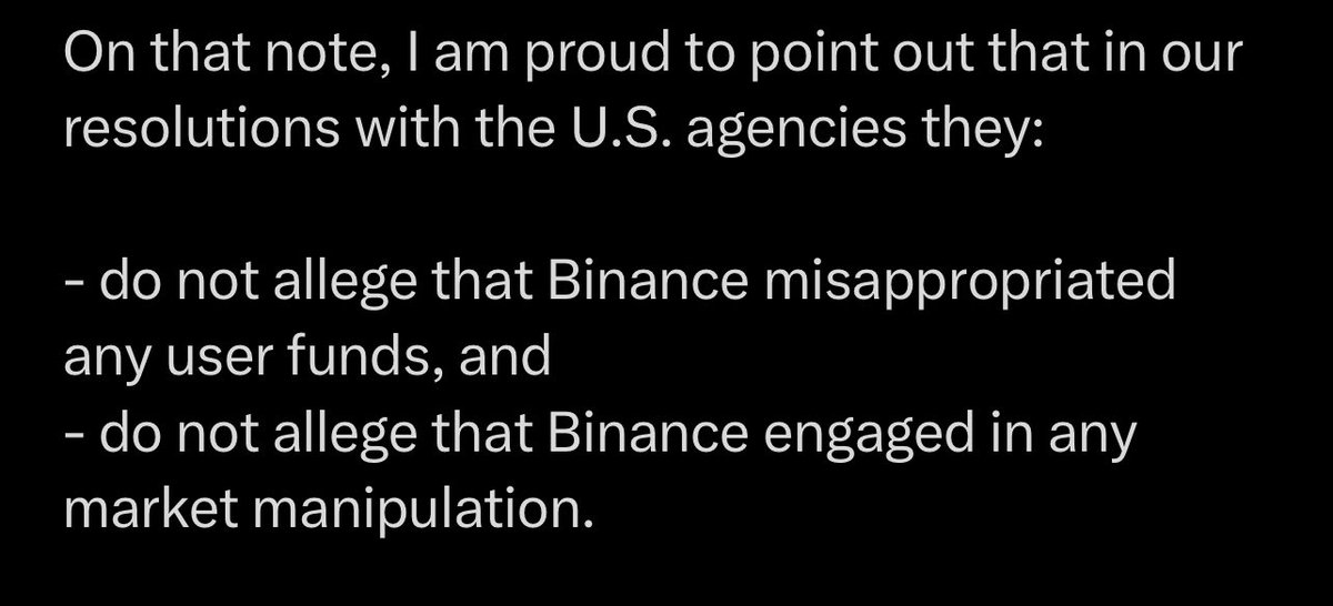 On the contrary, @barrybless4 these two observations in @cz_binance statement inspire confidence that the company will soldier on. It would have been different if the US was not the first to bring charges. The markets will take a hit, but they will bounce back. We wait and see.