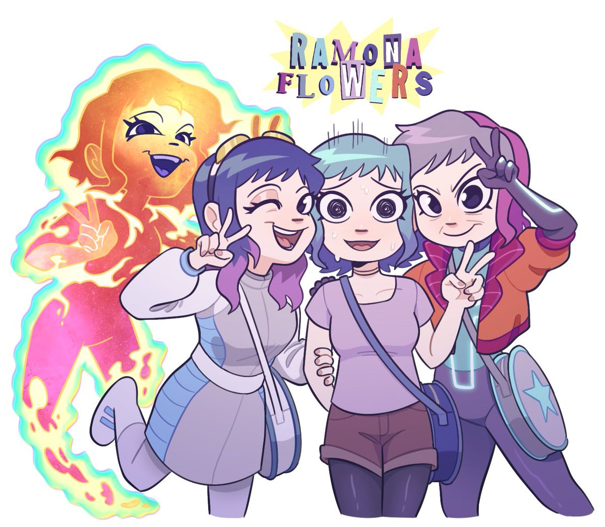 Vira_with_no_V's tweet image. What can be better than one manic pixie girl? Four manic pixie girls /aff

#ScottPilgrimTakesOff 
#ScottPilgrimNetflix