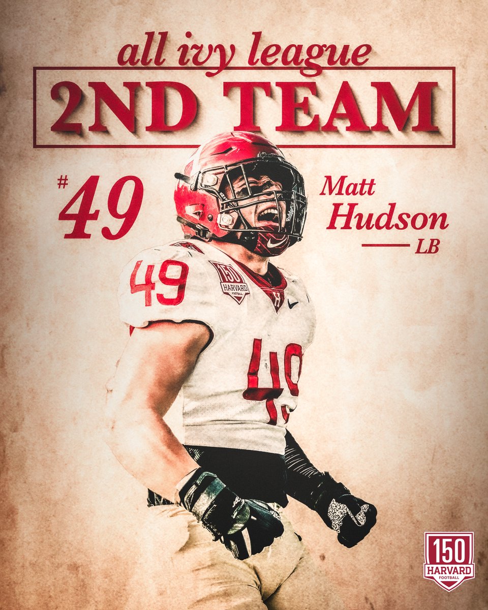 HarvardFootball's tweet photo. Give it up for our five All-Ivy second-teamers!

🗞️ https://t.co/K9V2T1OlEU 

#GoCrimson x #HarvardFootball150 https://t.co/1dONtg8sar