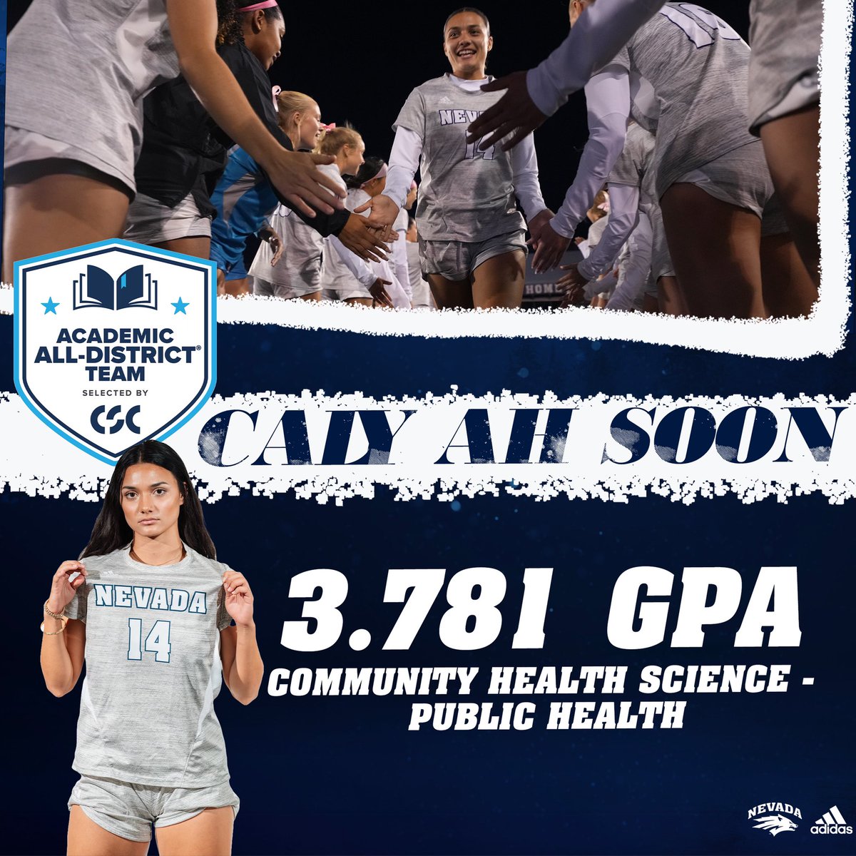 NevadaWSOC's tweet photo. 4️⃣ members of our Pack earn 𝐀𝐜𝐚𝐝𝐞𝐦𝐢𝐜 𝐀𝐥𝐥-𝐃𝐢𝐬𝐭𝐫𝐢𝐜𝐭 𝐇𝐨𝐧𝐨𝐫𝐬 from @CollSportsComm 🤩📚

Congrats, Lauren, Caly, Brooklyn and Penny! 💙🐺

📰| https://t.co/Q5yatEXhAq

#BattleBorn | #WolfPack150 https://t.co/6Bgfualo7U