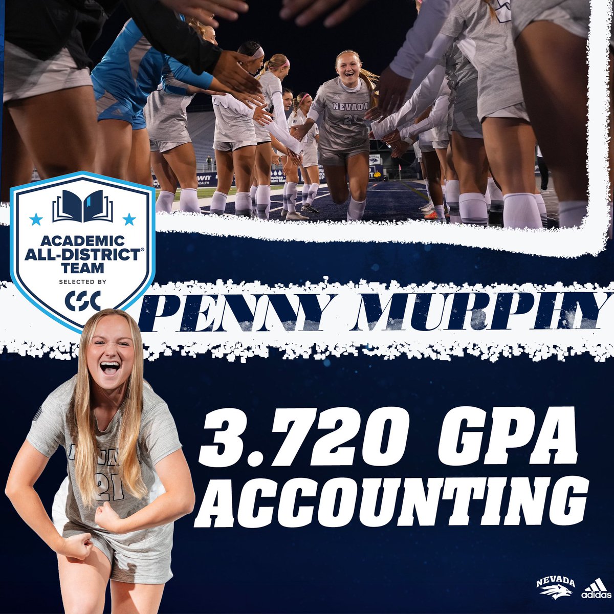 NevadaWSOC's tweet photo. 4️⃣ members of our Pack earn 𝐀𝐜𝐚𝐝𝐞𝐦𝐢𝐜 𝐀𝐥𝐥-𝐃𝐢𝐬𝐭𝐫𝐢𝐜𝐭 𝐇𝐨𝐧𝐨𝐫𝐬 from @CollSportsComm 🤩📚

Congrats, Lauren, Caly, Brooklyn and Penny! 💙🐺

📰| https://t.co/Q5yatEXhAq

#BattleBorn | #WolfPack150 https://t.co/6Bgfualo7U
