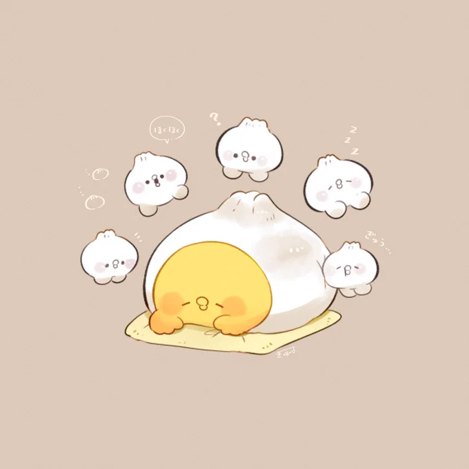 肉まん、ほくほく...  #きみピヨ