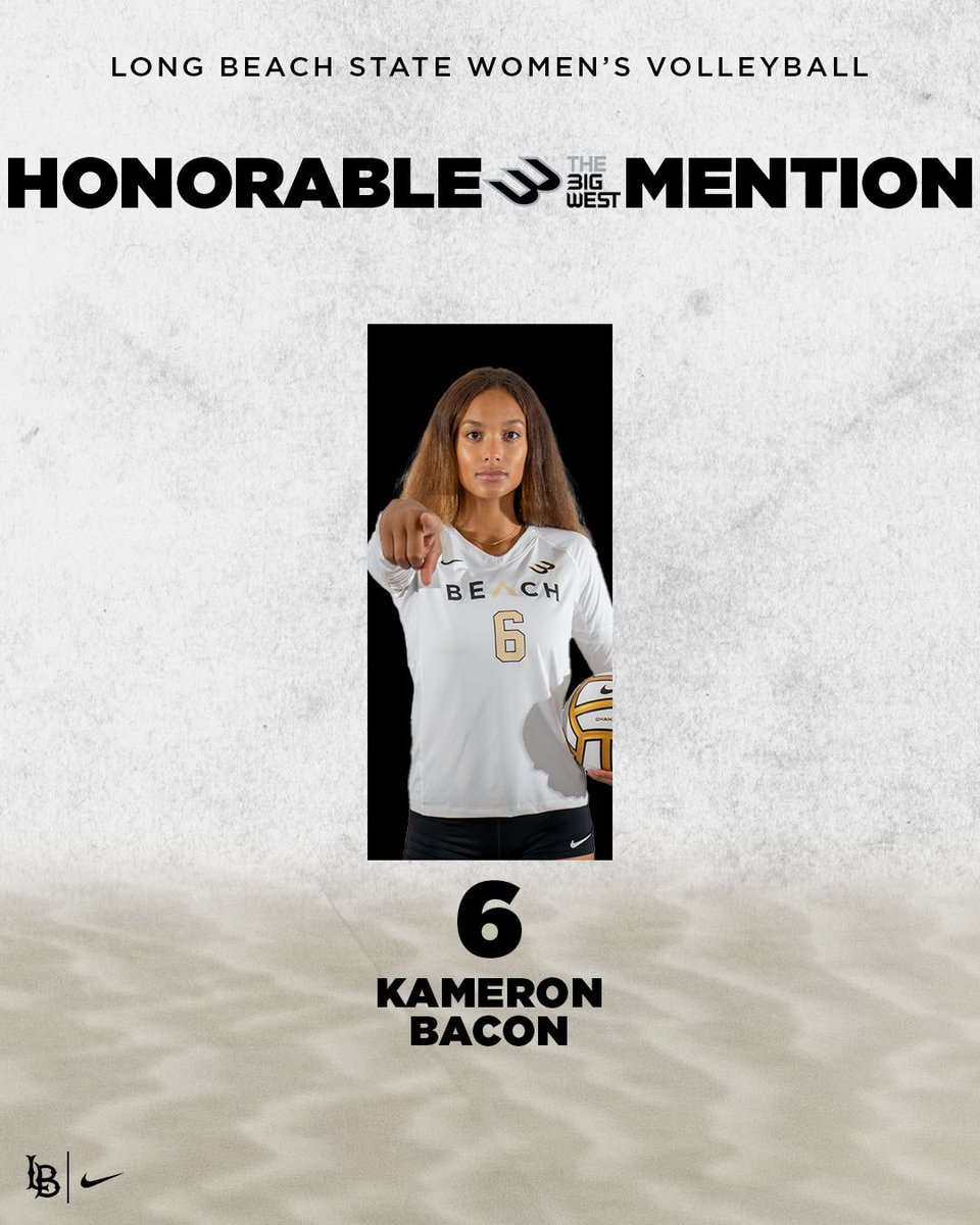HUGE congratulations go out to our 5️⃣ @bigwestsports All-Conference selections!

⭐️ Zayna Meyer - Setter of the Year &amp; 1st Team
⭐️ Katie Kennedy - 1st Team 
⭐️ Elise Agi - 2nd Team
⭐️ Natalie Glenn - 2nd Team
⭐️ Kameron Bacon - HM

#GoBeach x #JT3

longbeachstate.com/news/2023/11/2…