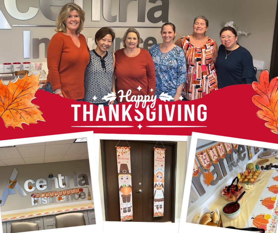 Happy Thanksgiving from Acentria West Palm Beach!

Team members joined this afternoon for a delicious Thanksgiving-themed lunch before heading into the holidays 🦃🥧🍂

#Thankful #WestPalmBch #Blessed #Culture #TeamLunch #AcentriaInsurance #AcentriaCares