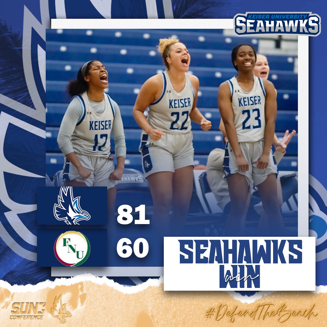 KUSeahawksWBB's tweet photo. The Seahawks are now 3-0 at home with a W over the Conquistadors 😎 

Points: Hahne &amp; Traylor (18)      
Rebounds: Ellison (11)      
Assists: Fitzwater (4)            

#KU 81, FNU 60

#DefendtheBeach https://t.co/eLVDdIIiT2