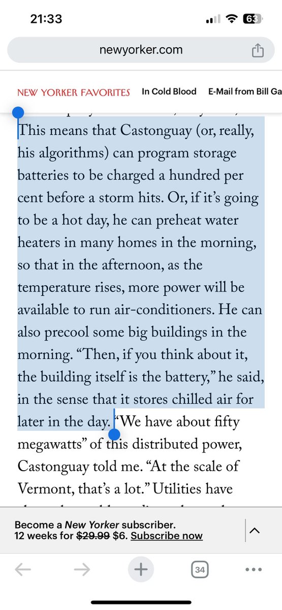 zeroth_ooo's tweet photo. Optimising the grid is also thermal !

Great article in the New Yorker about the relationship between grid stress, renewables, building thermal loads, and weather events. But they only talk about electrical storage though.

This is where we come in.
https://t.co/BJLzREDraa https://t.co/wWpSQWyjb2