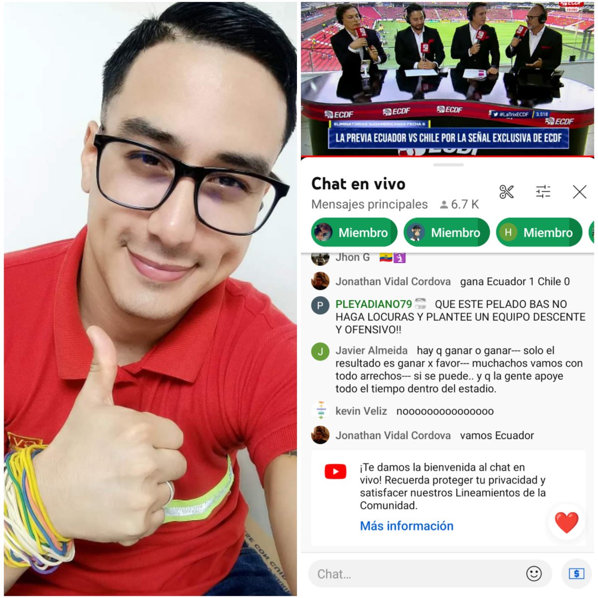 Pool85044556's tweet photo. @ElCanalDFutbol #LaTrixECDF desde mi celular conectado a la transmisión en Youtube saludos 💛💙❤️ https://t.co/Hv8xTXgH1Y