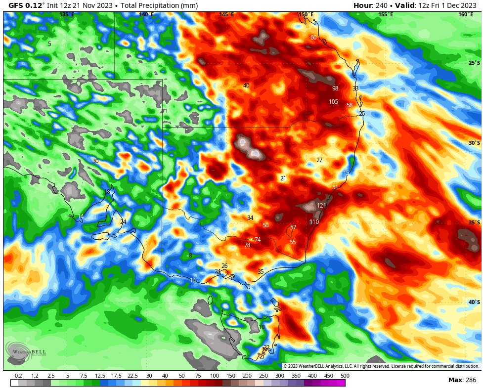Lots of rain forecast for the East Coast/east SA over next 10 days. For northern farmers, its welcome news &amp; brightens the prospects of a summer crop, however its a mad dash for those still harvesting to get the crop in the bin down south! Lower protein is already a theme, so