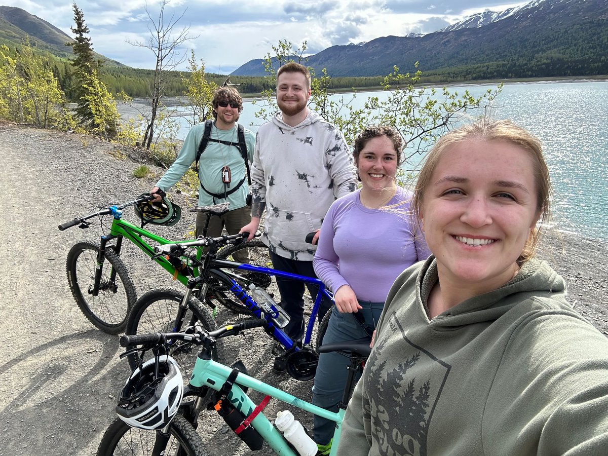 If you live in Alaska, it's hard to avoid the outdoors... and why would you want to? Some of our summer campers got out for a bike ride out at #EklutnaLake ! #staffmorale #camping #campinginalaska #getout #enjoytheoutdoors