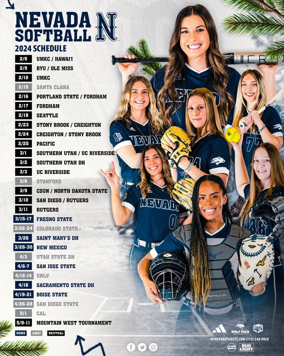 Our 𝟐𝟎𝟐𝟒 𝐬𝐜𝐡𝐞𝐝𝐮𝐥𝐞 has dropped 🤭 

Buy or renew your season tickets for Nevada’s ‘24 season and we’ll see you at Hixson! 🥎

🔗 bit.ly/3MTEsDy

🎟️  bit.ly/3MQGG6A

#BattleBorn