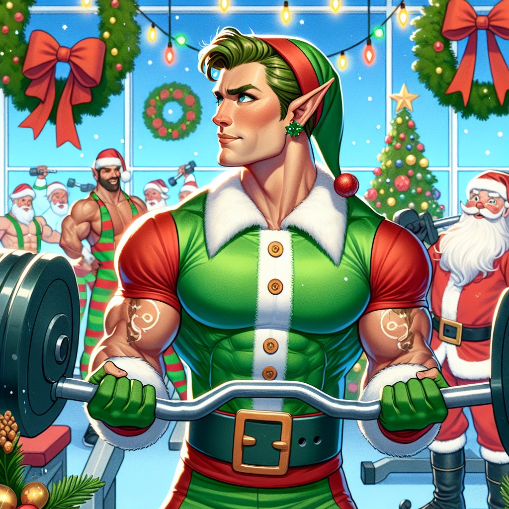 Why did the elf join a gym? Because he wanted to 'workshop' his way into being Santa's buffest helper! 💪🧝‍♂️🎅 #Christmas2023 #ElfJokes