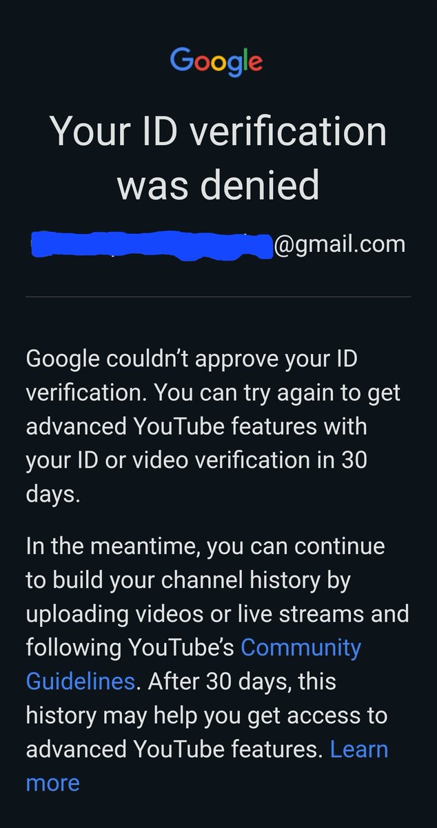 HyperMushrambo's tweet photo. @TeamYouTube Hello! I am getting back this email with no explanation of what the issue is. https://t.co/vQm0IfGmM7