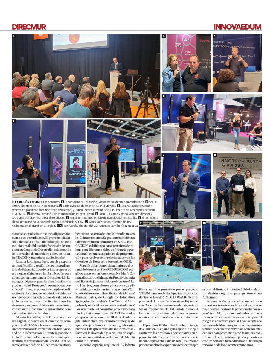 La pasada semana, docentes y Equipos Directivos de <a href="/Educarm/">Educarm</a> estuvimos en la gran feria de educación <a href="/SIMOEDU_/">SIMO EDUCACIÓN</a> 
Pudimos aprender las últimas propuestas educativas y mostrar el gran trabajo que realizamos en la Región de Murcia ☺️
#innovaedum #simo #aprendizaje