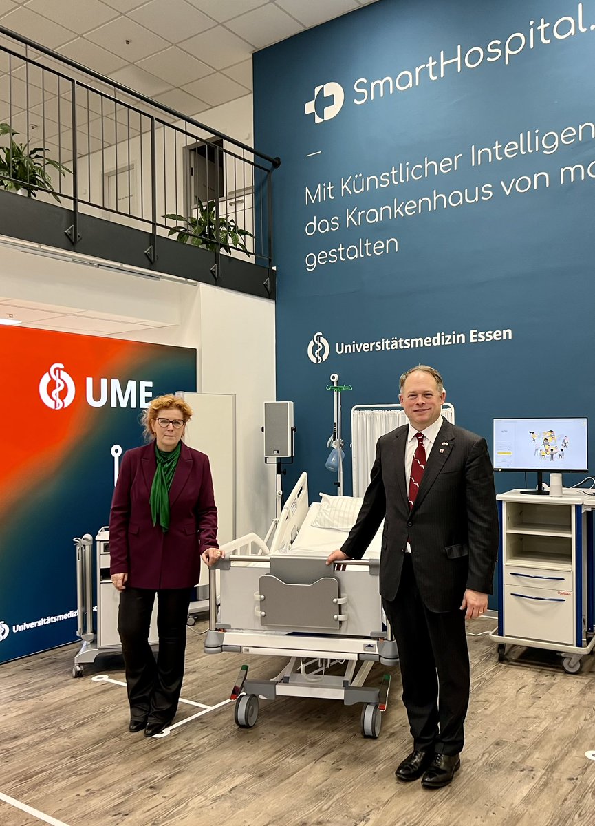 I was excited to see how hospitals in Germany are exploring ways to use artificial intelligence in a range of applications. Dr. Anke Diehl provided a tour of Universitatsmedizin Essen’s “SmartHospital,” which exhibits some of those applications. When used responsibly, this