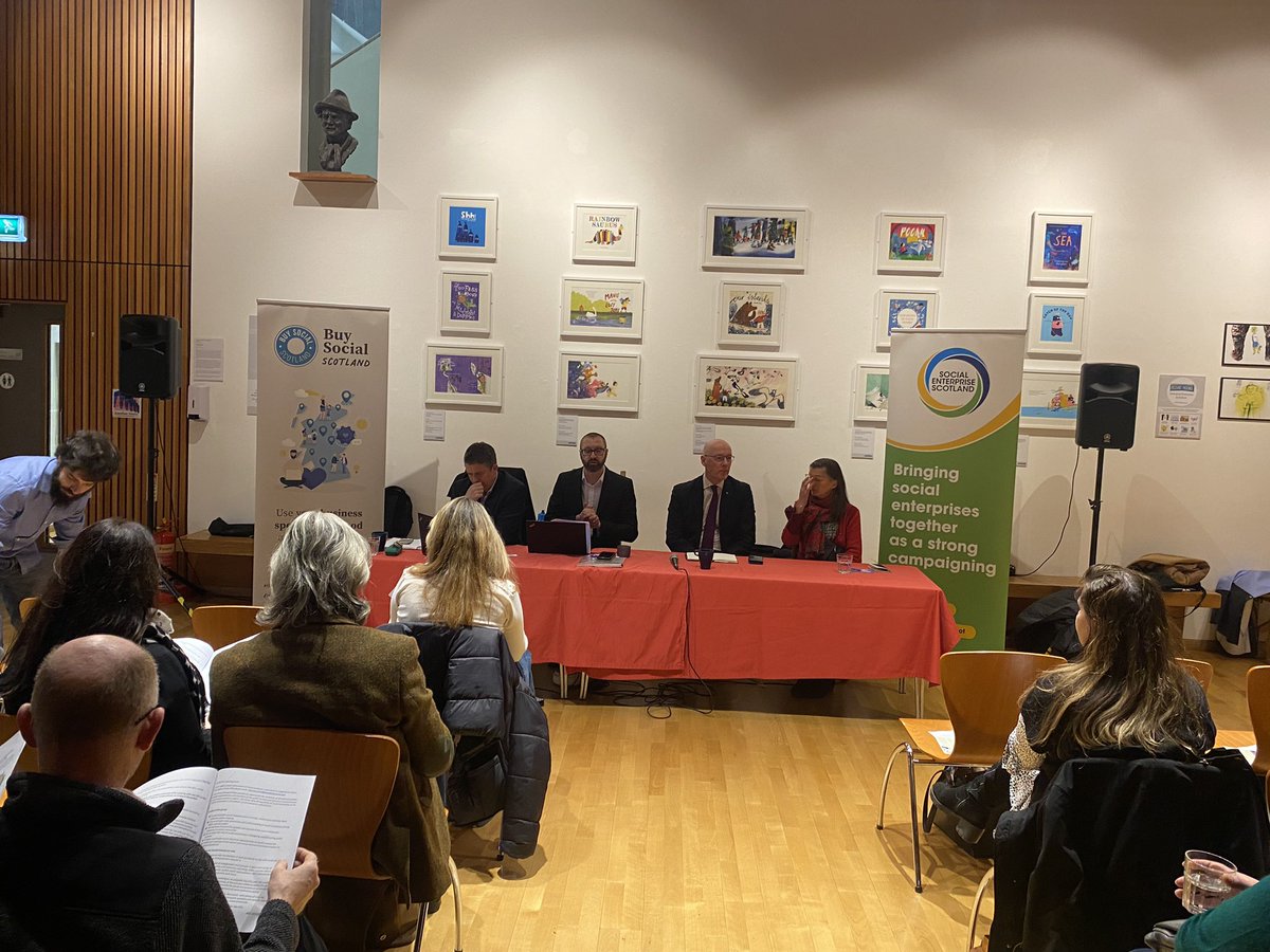 Great for <a href="/SocEntScot/">Social Enterprise Scotland</a> to have hosted the Social Enterprise CPG tonight <a href="/ScotStoryCentre/">Scottish Storytelling Centre</a> discussing policy priorities and action.  We are delighted to have <a href="/JohnSwinney/">John Swinney</a> and <a href="/ArianeBurgessHI/">Ariane Burgess</a> join as Convenor and Vice Convenor. #socent