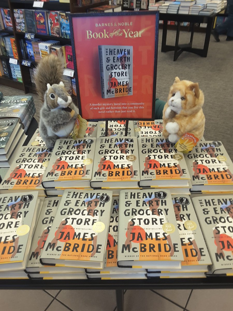 BN_Clearwater's tweet photo. Everyone is going nuts now that the cat is out of the bag for the Book of the Year! The Heaven and Earth Grocery Store by James McBride is a richly thematic American tale with the heart of a small town community gripping you from start to finish. Grab your copy! #bookoftheyear https://t.co/xbjzExgmDo