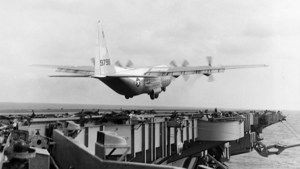 Boneyardsafari's tweet photo. #otd KC-130F 149798 launching from the deck of USS Forrestal CVA-59 off the coast of Jacksonville, November 21, 1963. #c130carriertakeoff #c130 #kc130 #ussforrestal #cv59 #cva59 #flynavy #navalsafari #aviationsafari #aviationpreservation #boneyardsafari https://t.co/1H0COTImqm