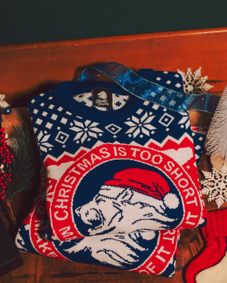 SyndicateOG's tweet photo. There’s just 2 days till the launch of the very first Syndicate Original Christmas jumper! 

For everyone asking they will be available in sizes XS - 4XL. A sizing chart will be available on the product page on the website, we recommend checking this prior to ordering! https://t.co/piQMNzEM2Y