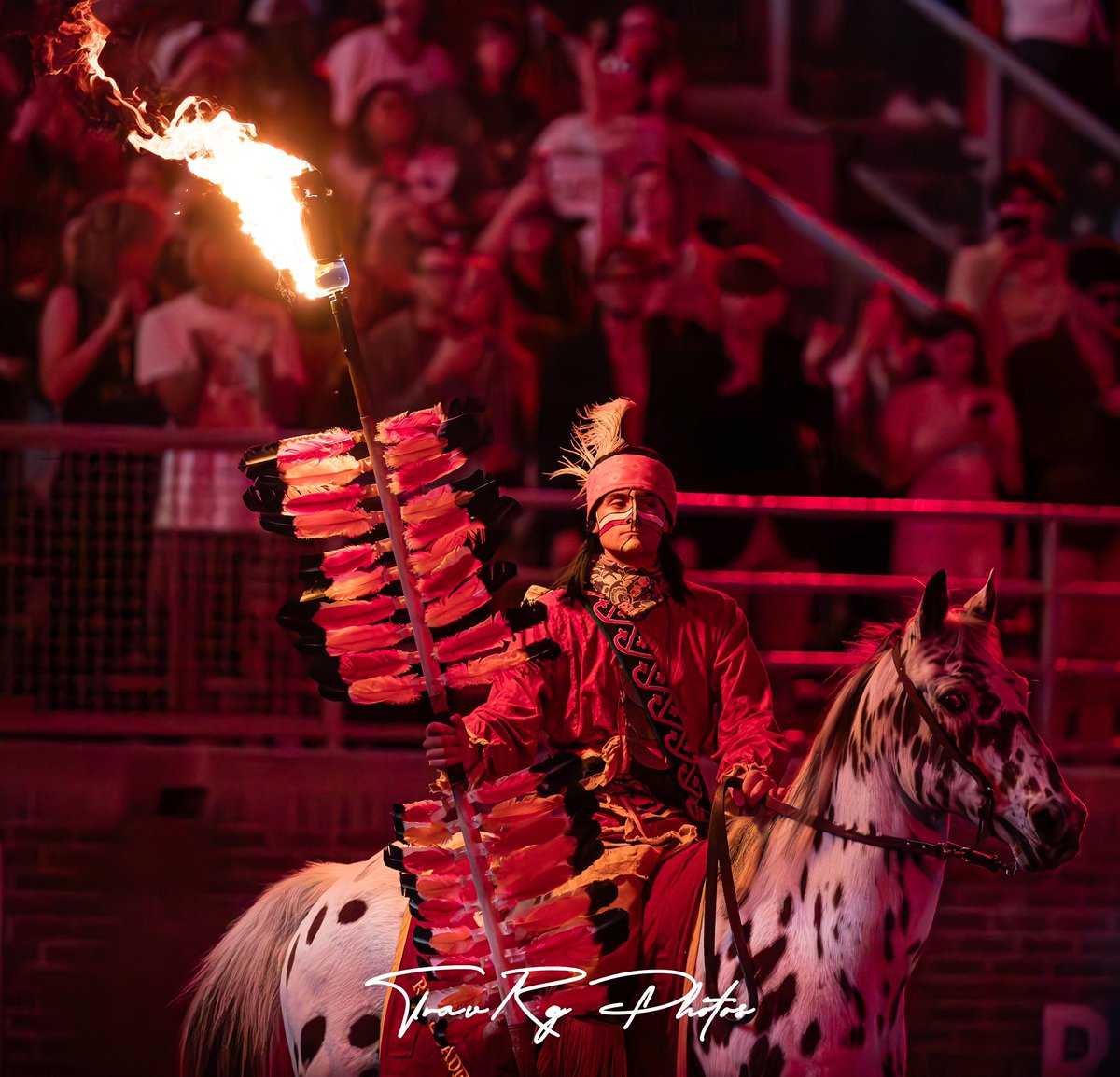 travreg's tweet photo. Osceola and Renegade with the lights off at Doak #FSU https://t.co/EnDIJbjN2A