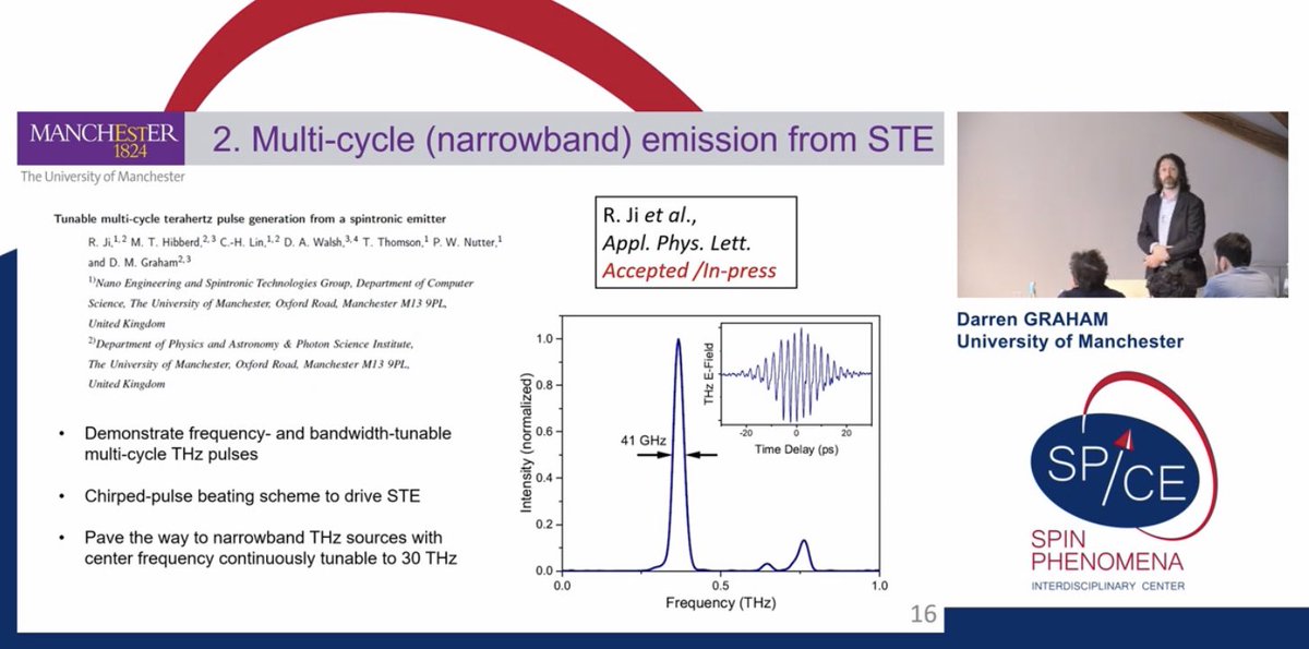 Dr Darren Graham (@dmgrahamthz) on Twitter photo Here me talk about our latest <a href="/AppliedPhysLett/">Applied Physics Letters</a> article pubs.aip.org/aip/apl/articl⦠on āTunable multi-cycle terahertz pulse generation from a spintronic emitterā in the 2nd half of my talk at the Terahertz Spintronics 2023 workshop (starting at 11min 30sec) youtu.be/Vk6b8nqqo9o Here me talk about our latest <a href="/AppliedPhysLett/">Applied Physics Letters</a> article pubs.aip.org/aip/apl/articl⦠on āTunable multi-cycle terahertz pulse generation from a spintronic emitterā in the 2nd half of my talk at the Terahertz Spintronics 2023 workshop (starting at 11min 30sec) youtu.be/Vk6b8nqqo9o