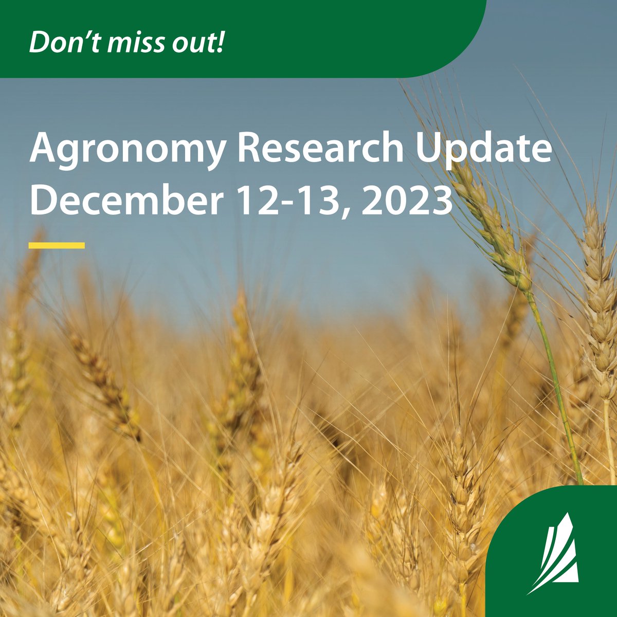 Looking for an update on new agronomic research? At the 2023 Agronomy Research Update on Dec. 12-13 you’ll hear from James Tansey, Alireza Akhavan, Charles Geddes <a href="/charlesmgeddes/">Charles Geddes</a>, Michelle Hubbard <a href="/PulsePathSWSK/">Michelle Hubbard</a> and more. Register here:  

prairiecca.ca/events/

#SaskAg
