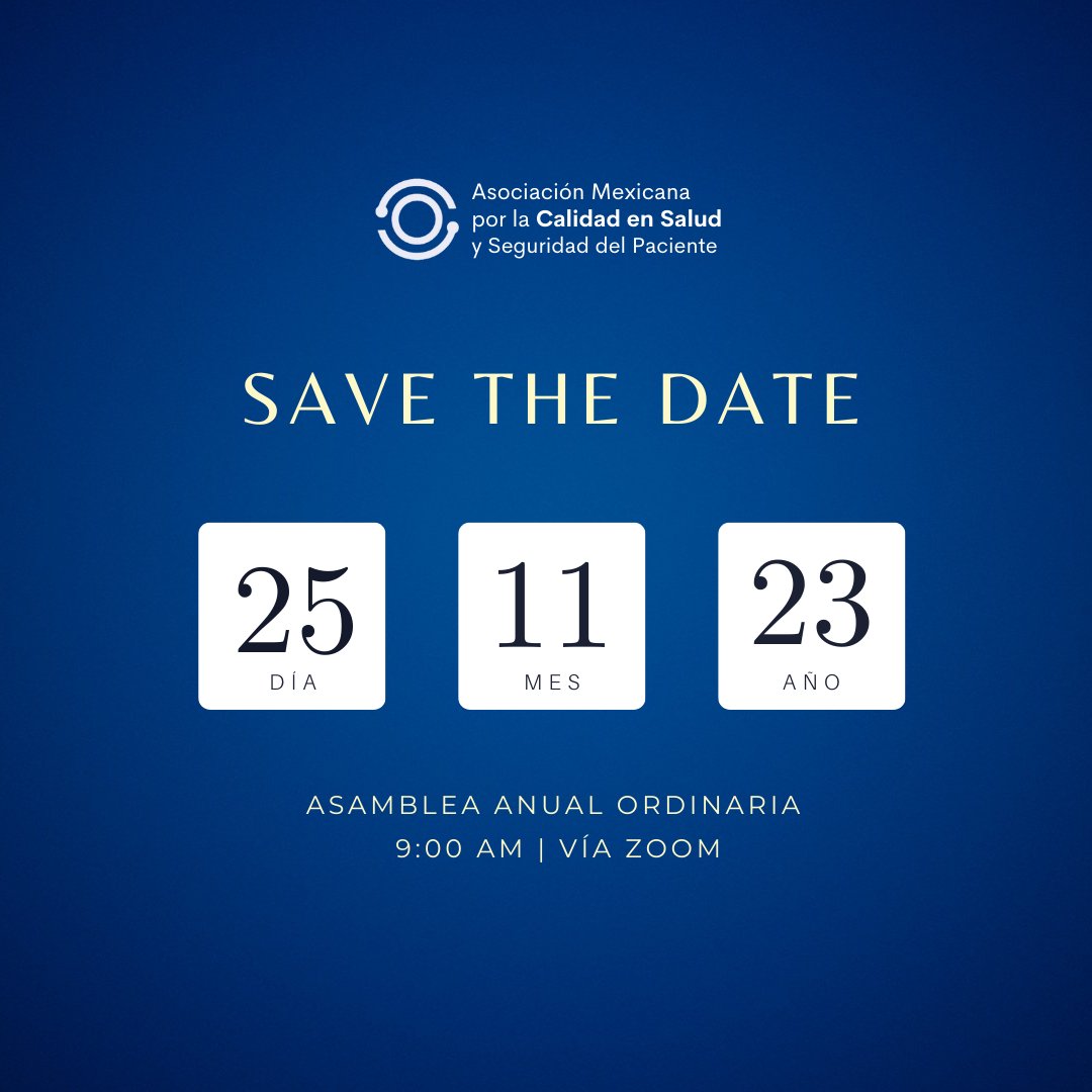 👥 ¡Atención Socios! 👥

Los invitamos cordialmente a nuestra Asamblea Anual Ordinaria el 25 de noviembre a las 9:00 am, vía Zoom. 

AMEXCASEP 🤝✨
#AsambleaAnual #SociosActivos #ParticipaConNosotros

*Es necesario ser socio vigente para participar.