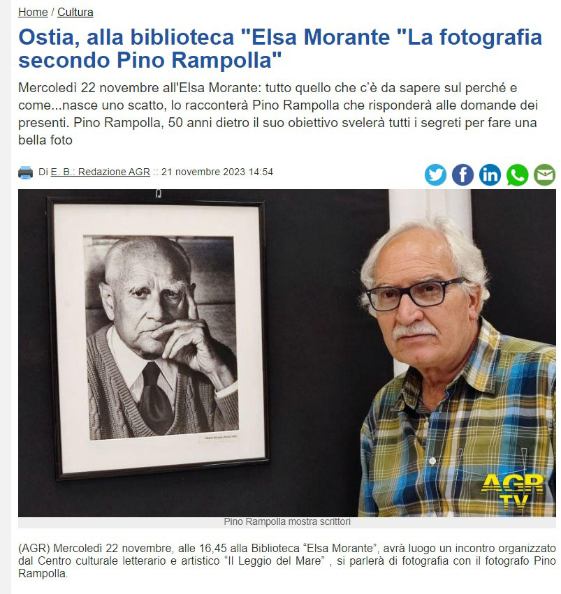pinorampolla's tweet photo. L’incontro si terrà alla Biblioteca Elsa Morante (Via Adolfo Cozza 7 ad Ostia) al primo piano, sala conferenze e, con l’occasione sarà anche inaugurata una mostra di ritratti di scrittori. Racconti, storie ed episodi di oltre 50 anni di vita passati dietro la macchina fotografica https://t.co/JNEpT2C0PP