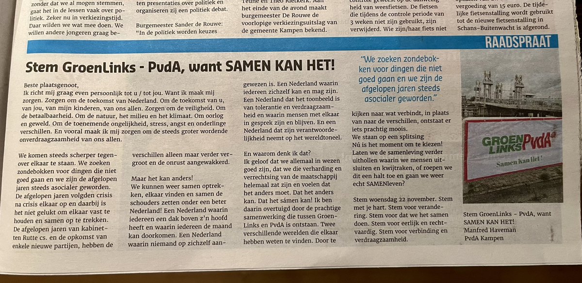 Raadspraat - recht uit het hart

#verkiezingen #stemwijzer